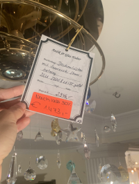 Deckenlüster Swarovski mit Strassbehang in Gold