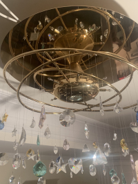 Deckenlüster Swarovski mit Strassbehang in Gold