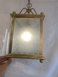 Laterne 2420 Messing gebürstet mit Sternglas satiniert