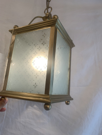 Laterne 2420 Messing gebürstet mit Sternglas satiniert