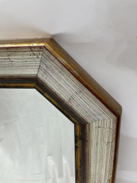 Spiegel achteckig mit goldfarbener Einfassung