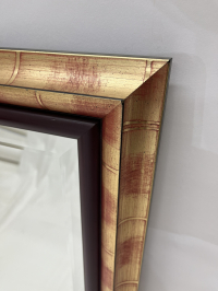 Spiegel mit gold- und rostbraunem Rahmen