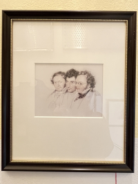 2x Kunstdruck mit drei Komponisten